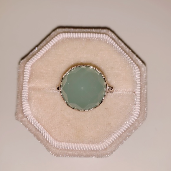 Aqua Mint Green Gemstone Adjustable Ring - Picture 3 of 6
